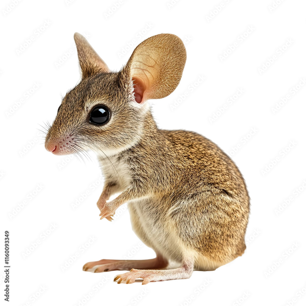 Obraz premium Angled view full body shot of extremely perfect looking single Kangaroo Mouse animal isolated on a white transparent background