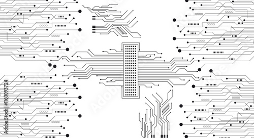 Circuit technology background with hi-tech digital data connection system and computer electronic design