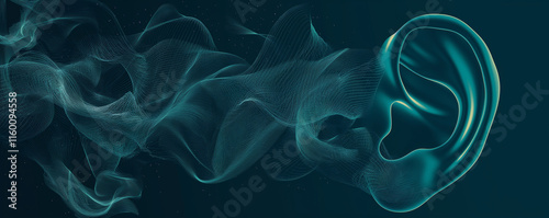 Intriguing Digital Art Piece Depicting a Glowing Human Ear