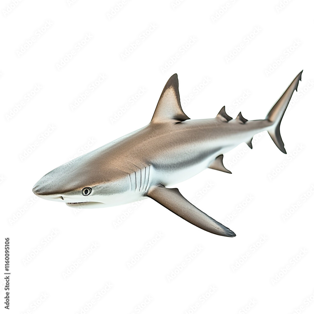 Naklejka premium Angled view full body shot of extremely perfect looking single Kitefin Shark animal isolated on a white transparent background