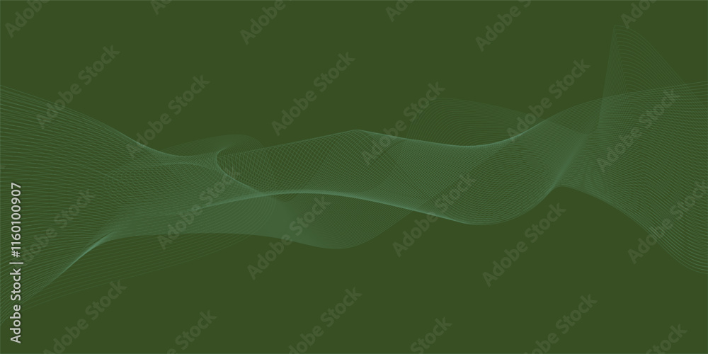 Abstract glowing wave lines on dark green background. Dynamic wave pattern. Modern flowing wavy lines. Futuristic technology concept. Abstract glowing wave lines on dark green background. Dynamic wave pattern. Modern flowing wavy lines. Futuristic technology concept.