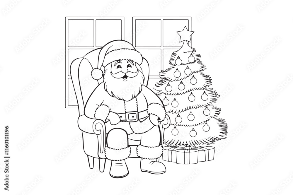 Santa line art silhouette, Santa silhouette Vector, Santa line art drawing Santa line art silhouette, Santa silhouette Vector, Santa line art drawing
