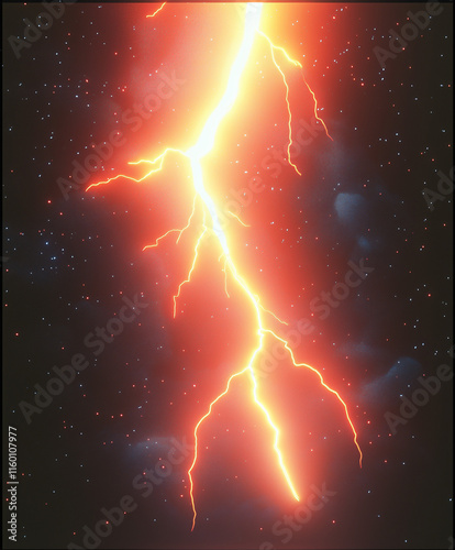 Lightning Storm in a Starry Night Galaxy photo