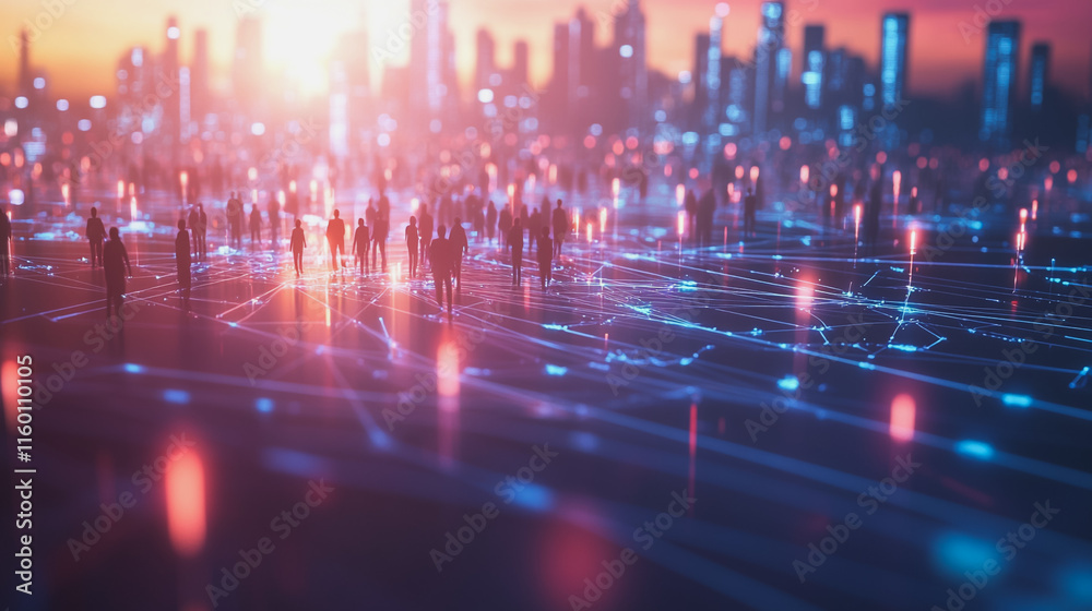 abstract professional business team people innovation connection of line from nail node to node on Smart Innovation city with connection cyber security network reciprocity , networking concept abstract professional business team people innovation connection of line from nail node to node on Smart Innovation city with connection cyber security network reciprocity , networking concept