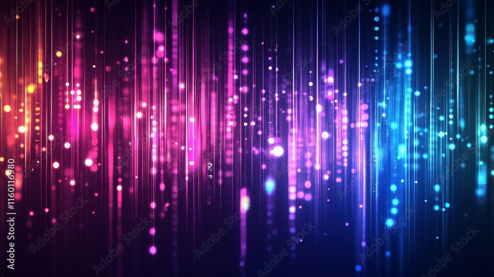 A vibrant abstract background with colorful vertical lines and glowing dots. A vibrant abstract background with colorful vertical lines and glowing dots.