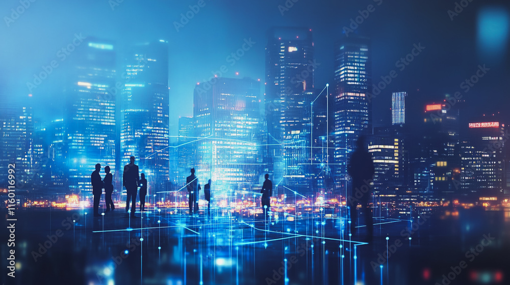 abstract professional business team people innovation connection of line from nail node to node on Smart Innovation city with connection cyber security network reciprocity , networking concept abstract professional business team people innovation connection of line from nail node to node on Smart Innovation city with connection cyber security network reciprocity , networking concept