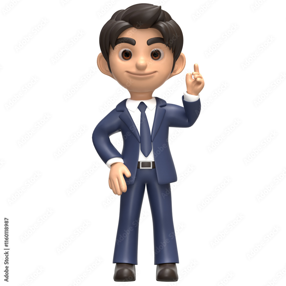 Handsome young businessman shows pointing gesture. Handsome young businessman shows pointing gesture.