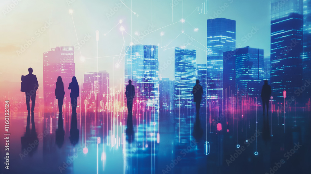 abstract professional business team people innovation connection of line from nail node to node on Smart Innovation city with connection cyber security network reciprocity , networking concept abstract professional business team people innovation connection of line from nail node to node on Smart Innovation city with connection cyber security network reciprocity , networking concept