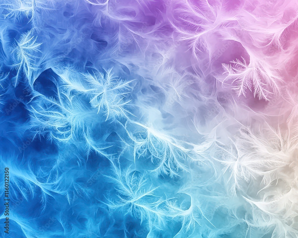 Obraz premium Frost-inspired watercolor resembling icy patterns on a window.