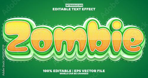 Zombie editable text effect in modern trend style