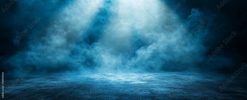 Dark blue smoky background with spotlight. Dark blue smoky background with spotlight.