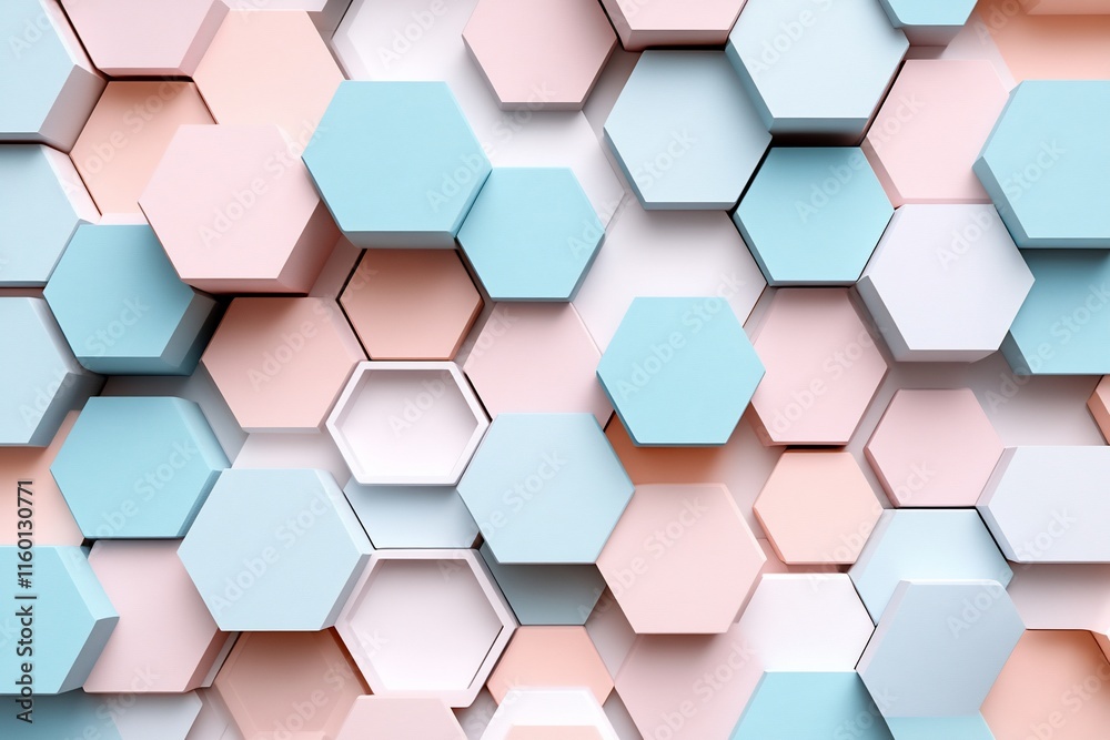 Pastel-colored hexagonal honeycomb pattern background. Pastel-colored hexagonal honeycomb pattern background.