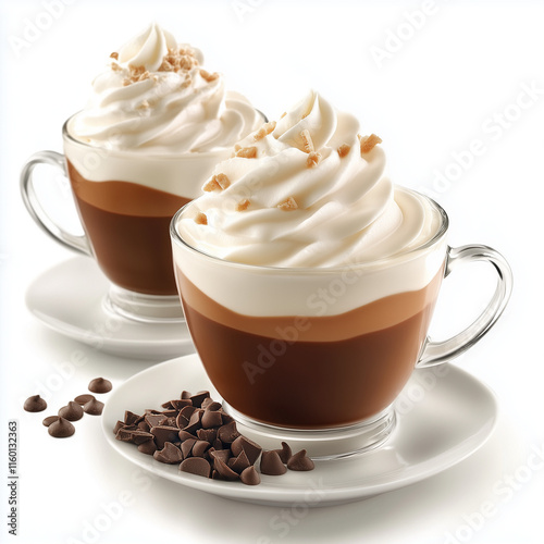 Chocolat Chaud Belgian Chocolate with Whipped Cream and Chocolate Shavings.