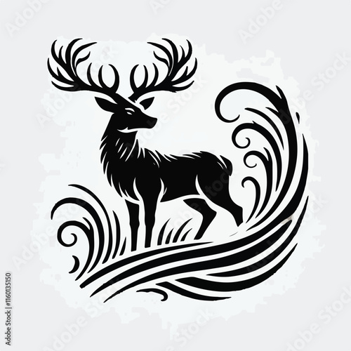 Deer silhouette vector image