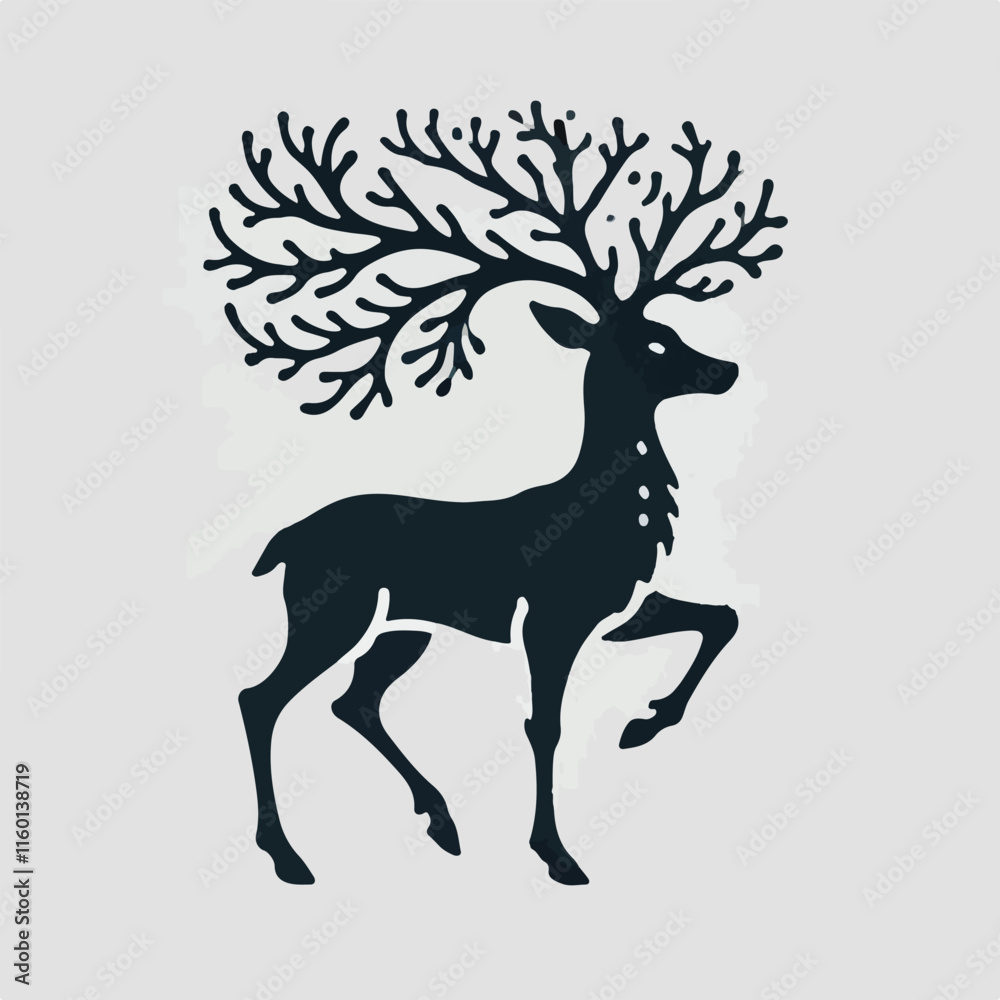 Fototapeta premium Deer silhouette vector image