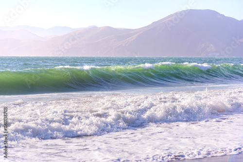 Beautiful Waves in Baker Beach San Francisco California