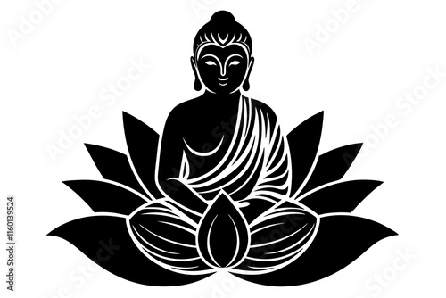 Sacred Buddha and Lotus Art - Spiritual Vector Graphics