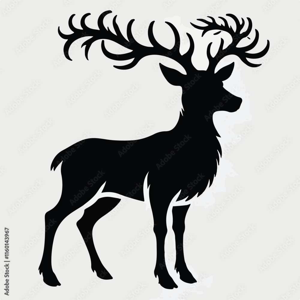 Obraz premium Deer silhouette vector image