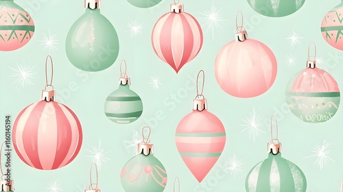 Vintage Christmas Ornament Pattern Background Style