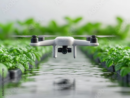 Smart aquaponics with droneassisted monitoring, integrating technology to ensure system balance and efficiency photo