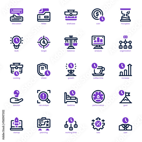 Business Productivity icon pack for your website, mobile, presentation, and logo design. Business Productivity icon dual tone design. Vector graphics illustration and editable stroke.