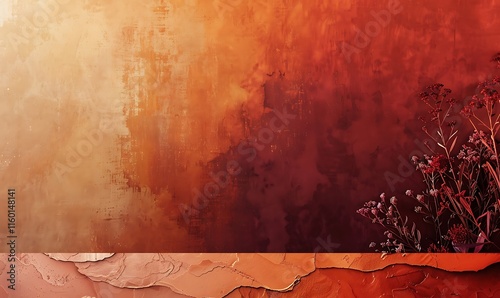 Warm hues flow from orange to maroon, evoking rich autumnal elegance