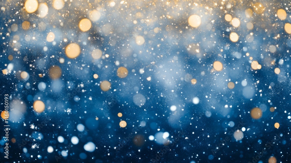 Abstract Winter Background With Golden Lights And Snow Abstract Winter Background With Golden Lights And Snow