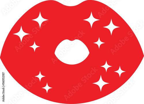 Lip kiss vector 