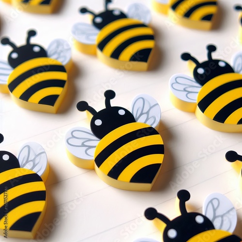 131 Bee Sticky Notes – Bee shaped notes with black and yellow photo