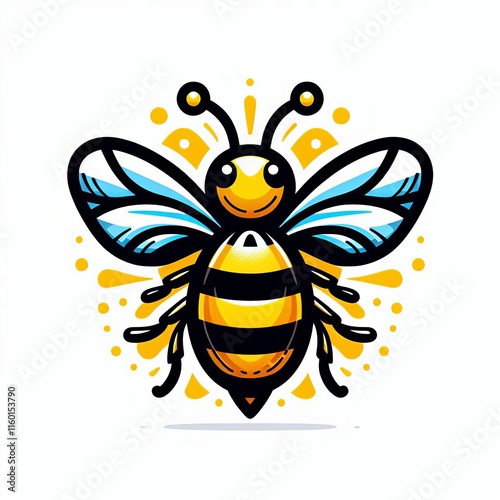 134 Bee Yellow and black stripes shaped like a buzzing bee Izobr photo