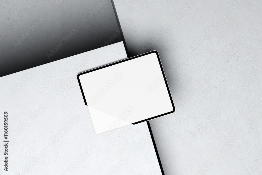 Tablet Mockup on Minimalist Geometric Surface for Branding and Presentation
Tablet Mockup on Minimalist Geometric Surface for Branding and Presentation