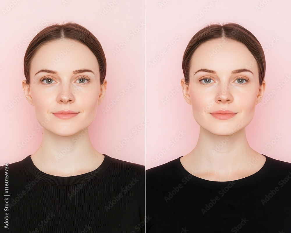 Before to after Skin hydrated with a glowing moisturizer and set with a softfocus foundation for a radiant finish Before to after Skin hydrated with a glowing moisturizer and set with a softfocus foundation for a radiant finish
