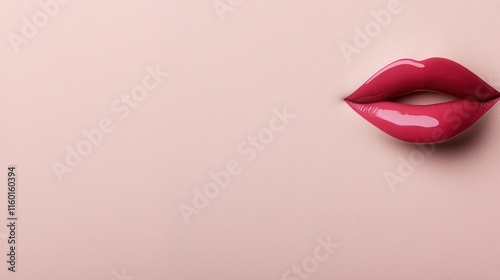 Lips plumped and perfected with a rosetinted gloss for an understated yet elegant finish photo