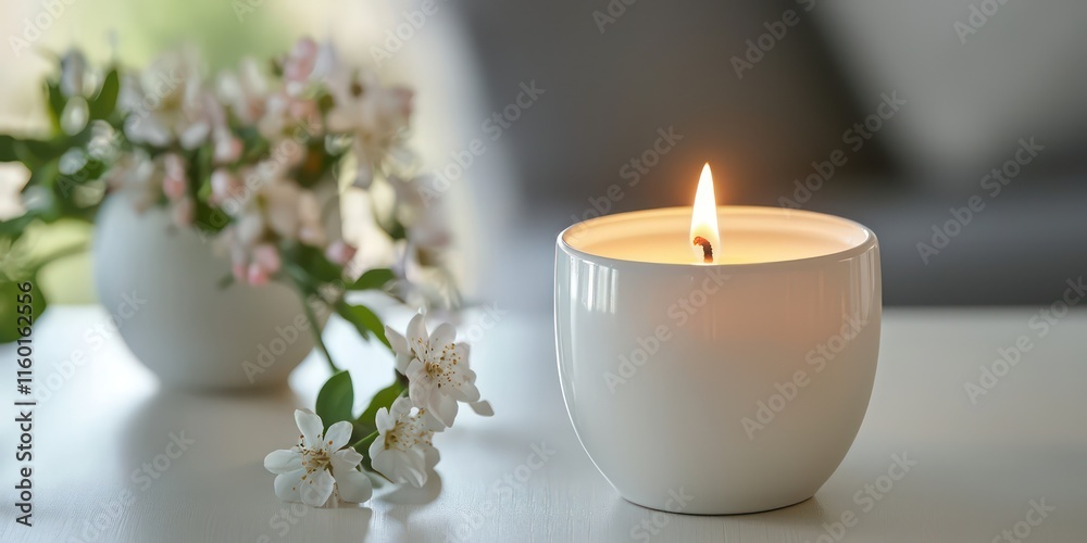 A solitary candle burning gently on a table, symbolizing tranquility and peace. A solitary candle burning gently on a table, symbolizing tranquility and peace.