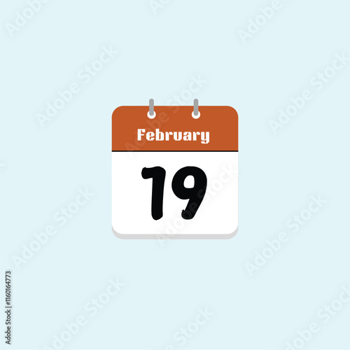 February 19th: Calendar Date Illustration