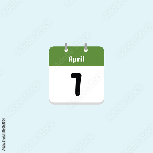 April 1st: Calendar Date Illustration