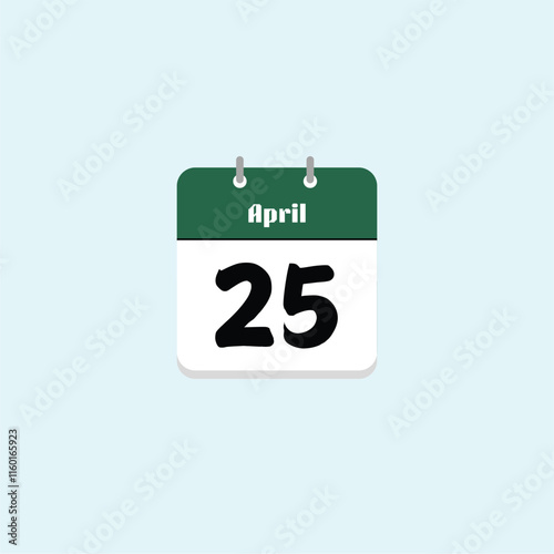 April 25th: Calendar Date Illustration