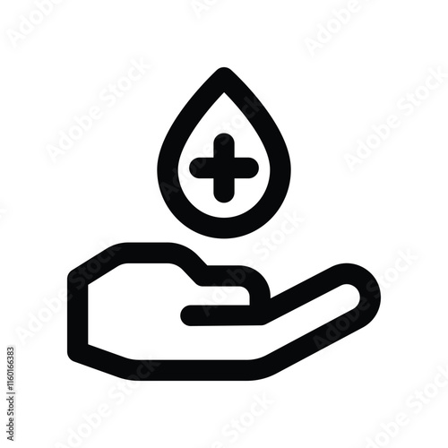 hand cream icon. vector line icon for your website, mobile, presentation, and logo design.