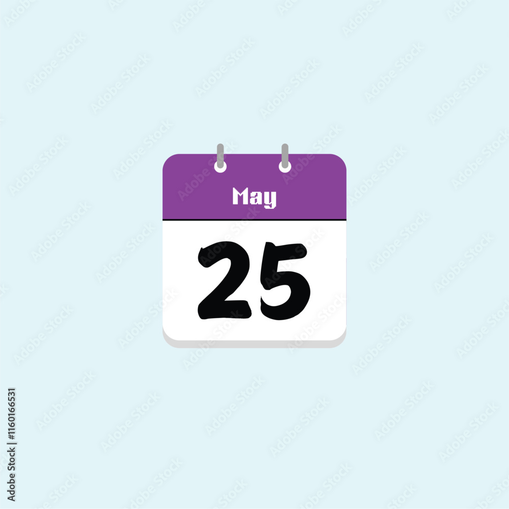 May 25th: Calendar Date Illustration May 25th: Calendar Date Illustration