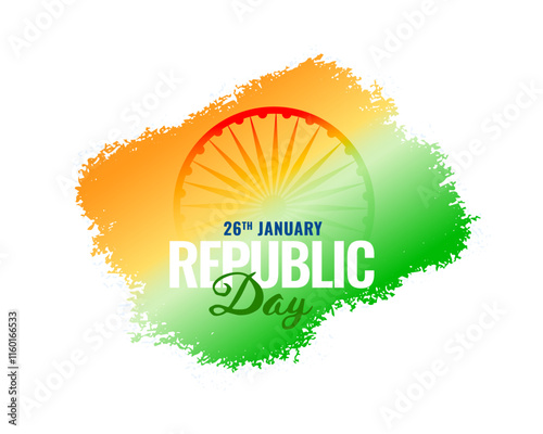 indian republic day event background with tricolor grungy effect