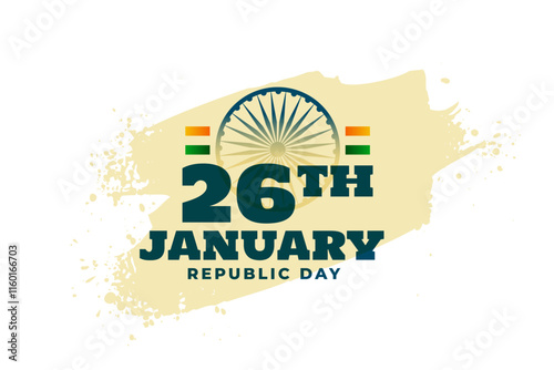 happy republic day 26th january background with grungy effect