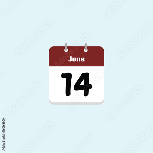 June 14th: Calendar Date Illustration