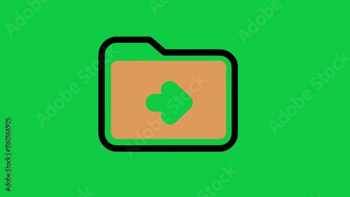 moving or copying folder animation isolated green screen 