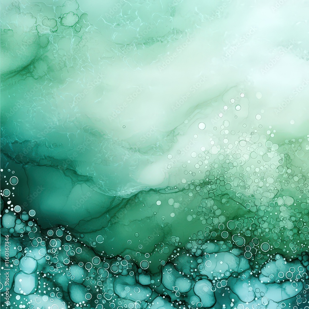 Obraz premium Ocean-inspired watercolor textures in seafoam green and aqua.