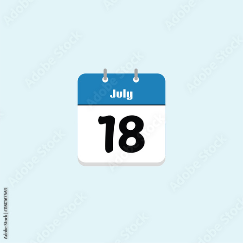 July 18th: Date on a Calendar