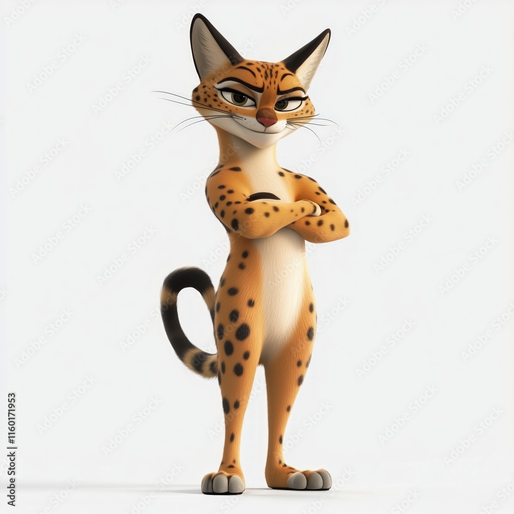 Fototapeta premium 3d rendered illustration of a serval standing