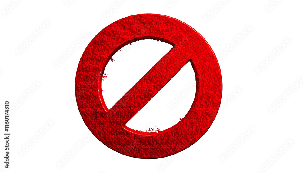 3D Red Prohibition Sign Isolated on a White Background 3D Red Prohibition Sign Isolated on a White Background