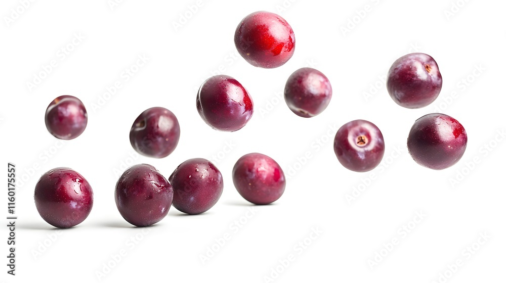 Falling Natal Plum isolated on a white background Falling Natal Plum isolated on a white background