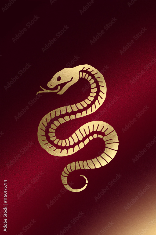 Fototapeta premium 2025 Year Of The Snake - Lunar New Year. Blank template. Design illustration. Space for copy. Conceptual. Flowing. Abstract background. Elegant. Corporate. Marketing. Poster