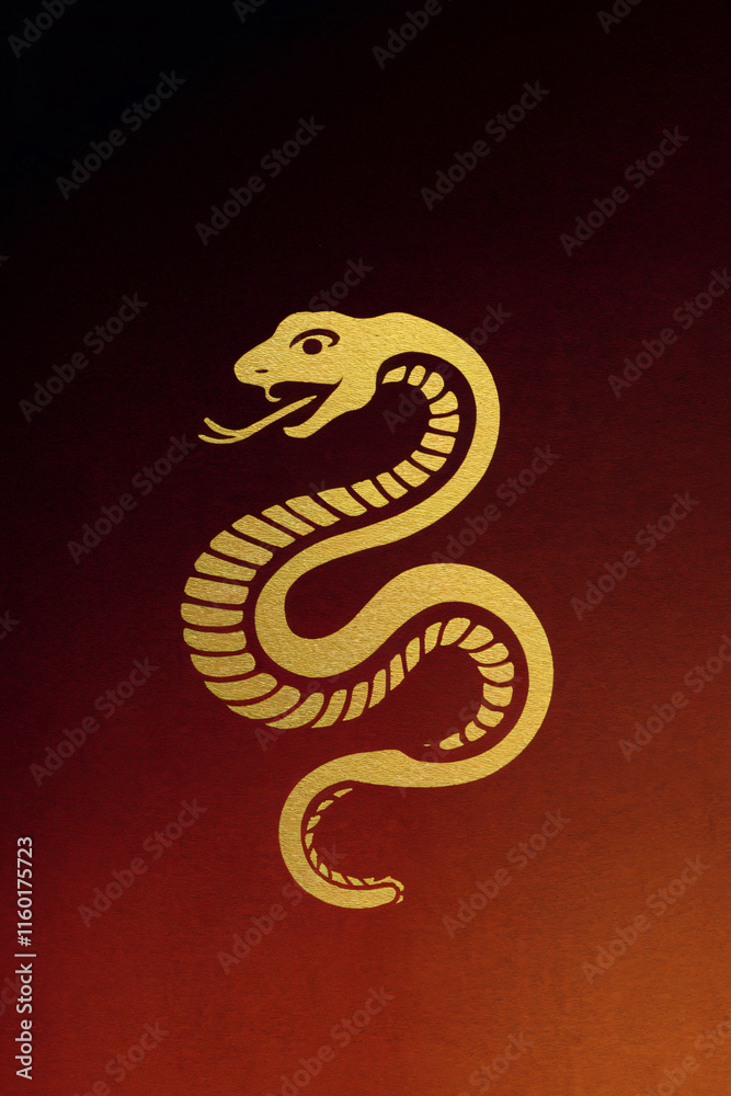 Obraz premium 2025 Year Of The Snake - Lunar New Year. Blank template. Design illustration. Space for copy. Conceptual. Flowing. Abstract background. Elegant. Corporate. Marketing. Poster